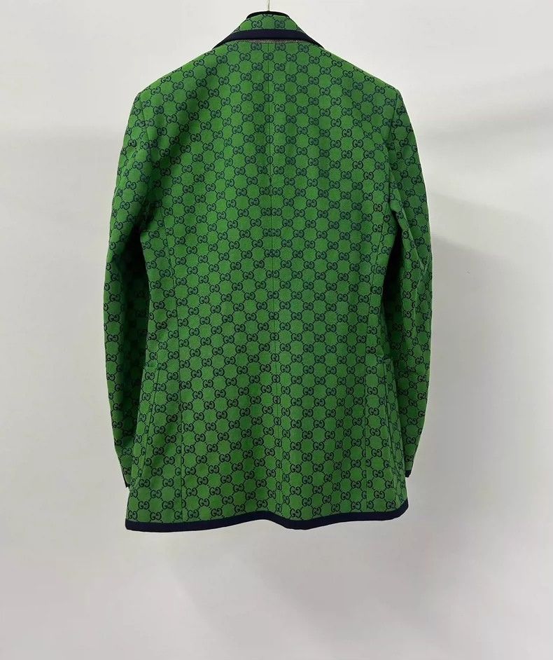 Gucci Gucci Green Logo Pattern Blazer Jacket - dmc Size US XL / EU 56 / 4 - 2 Thumbnail