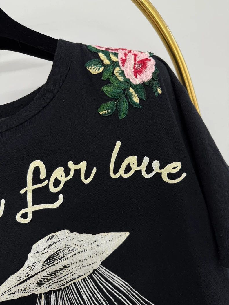 Gucci Gucci Black Embroidered Short Sleeve T-shirt - dmc Size US M / EU 48-50 / 2 - 3 Thumbnail