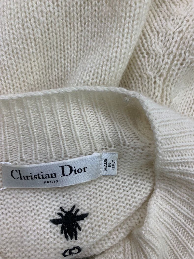Dior Dior White Bee Fringe Cashmere Sweater - dmc Size US M / EU 48-50 / 2 - 4 Thumbnail