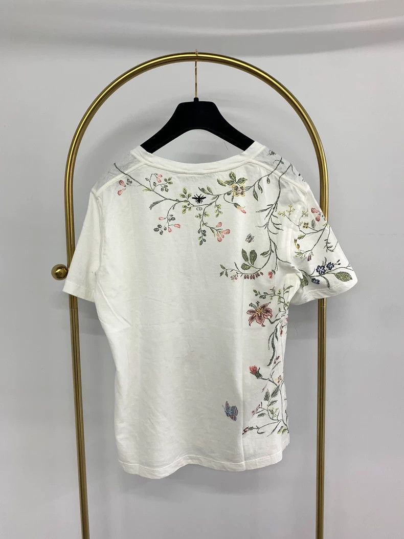 Dior Dior White Floral Print Short-Sleeve T-Shirt - dmc Size US L / EU 52-54 / 3 - 3 Thumbnail