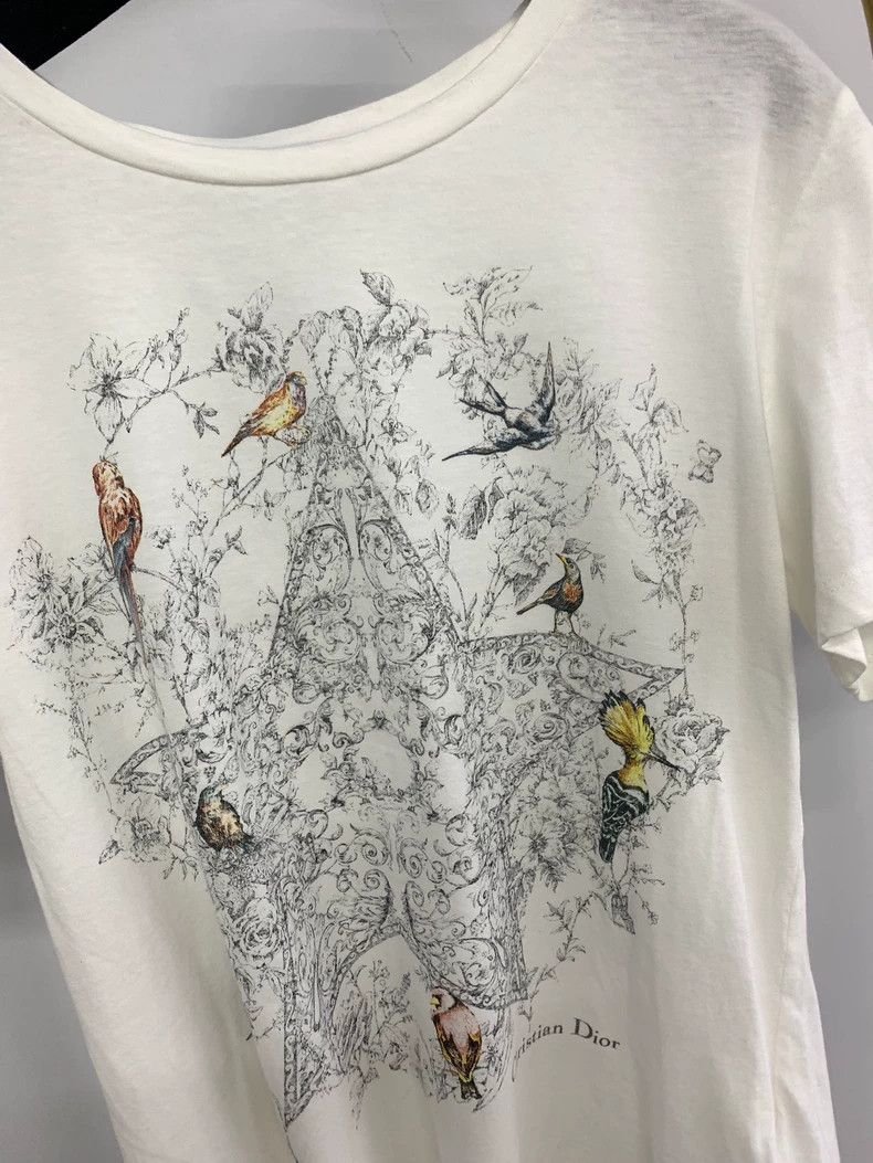 Dior Dior Limited Black and White Colorblock Floral Star Print Short-Sleeve T-Shirt - dmc Size US M / EU 48-50 / 2 - 2 Thumbnail