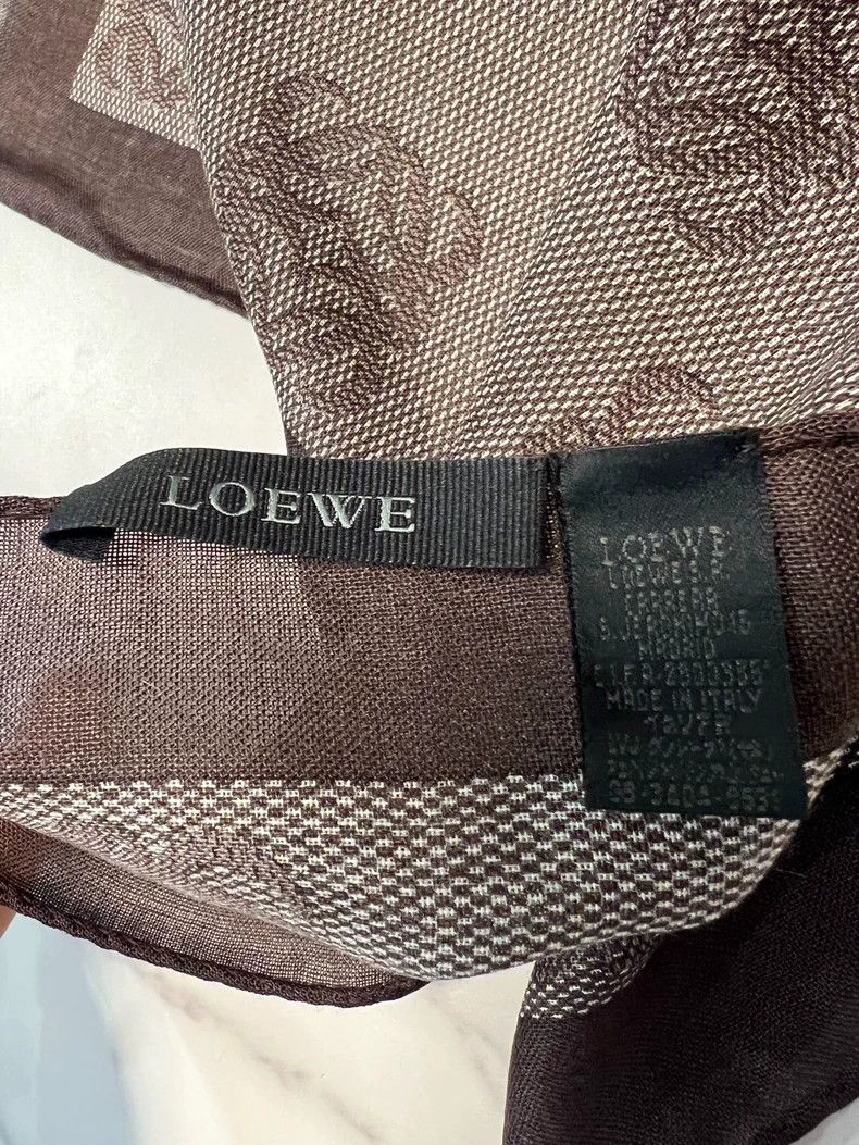 Loewe Loewe Long Scarf with Brown Logo - dmc Size ONE SIZE - 7 Thumbnail
