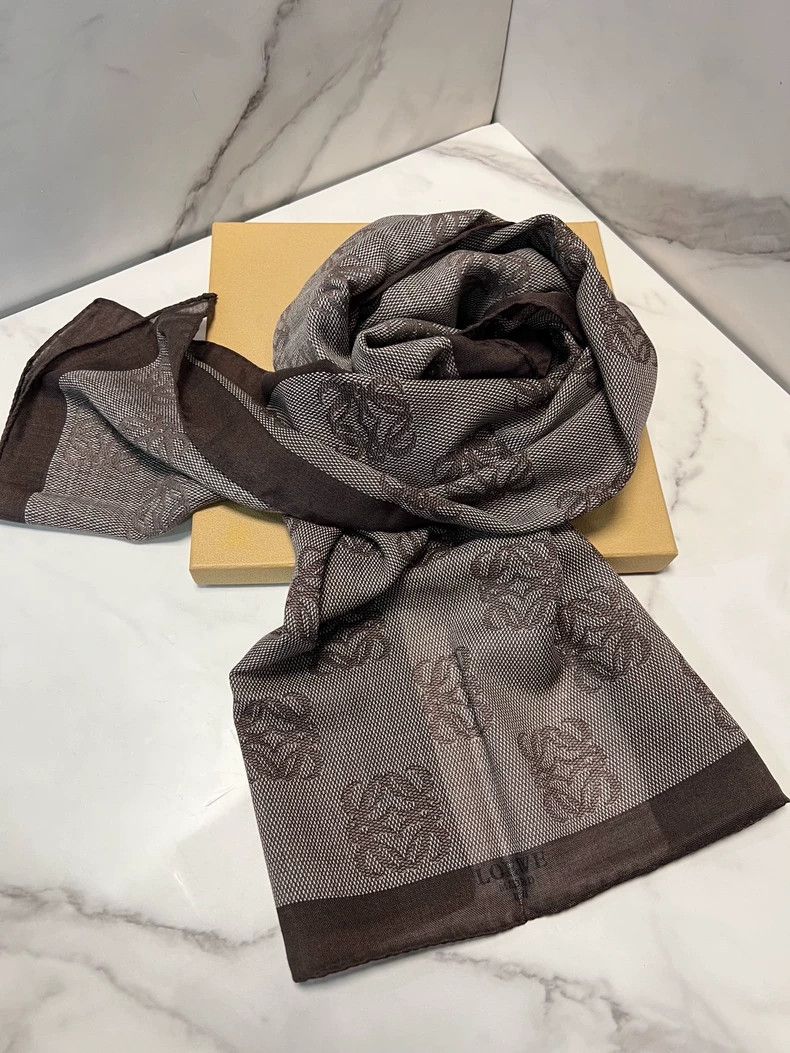 Loewe Loewe Long Scarf with Brown Logo - dmc Size ONE SIZE - 5 Thumbnail