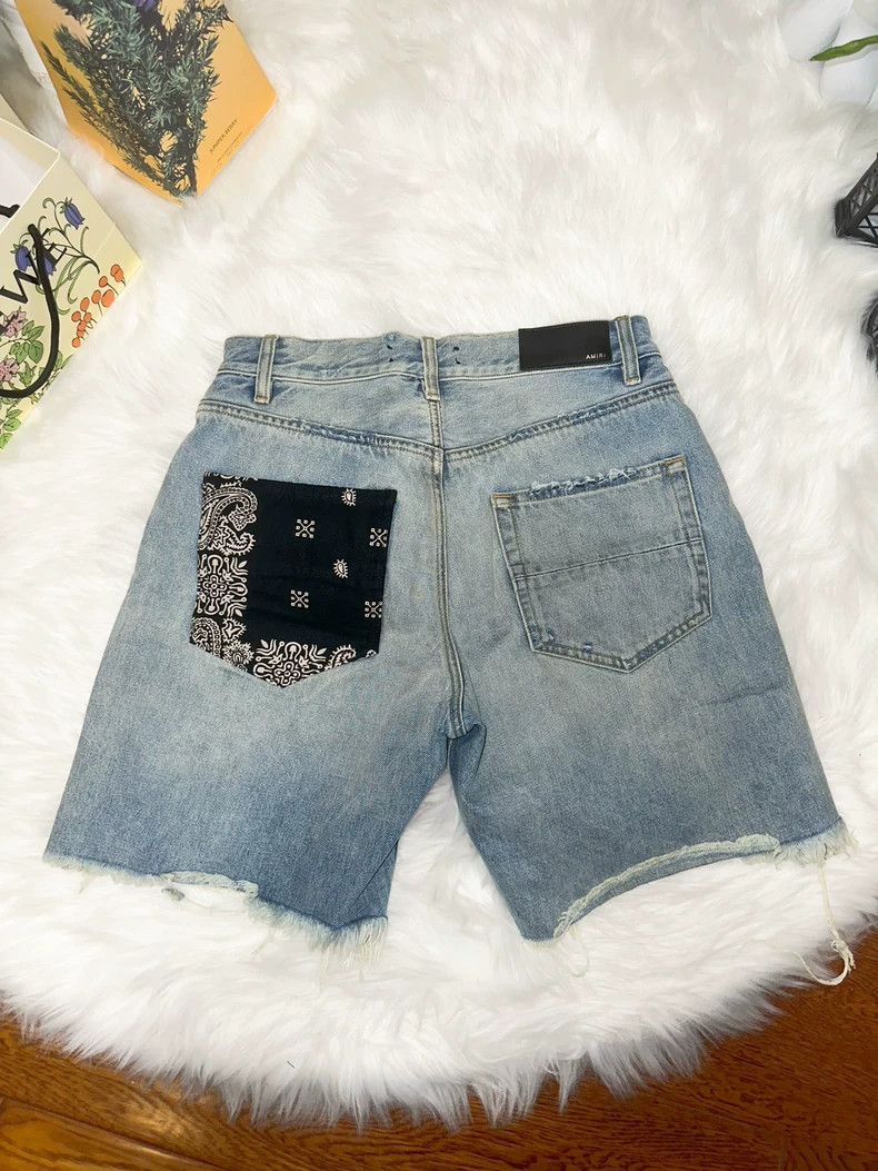 Amiri AMIRI DistressedDenim Shorts - dmc Size US 29 - 2 Thumbnail