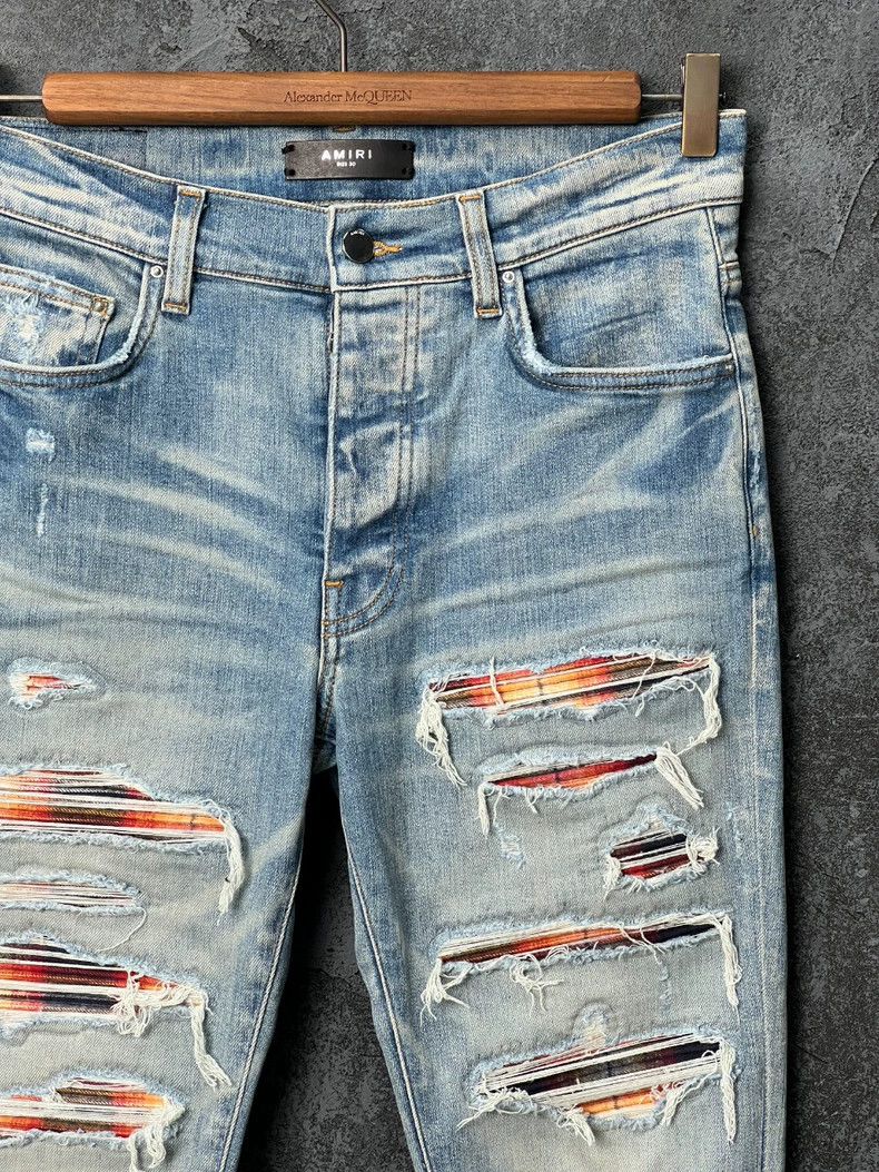Amiri AMIRI Distressed Logo Denim Jeans - dmc Size US 32 / EU 48 - 3 Thumbnail