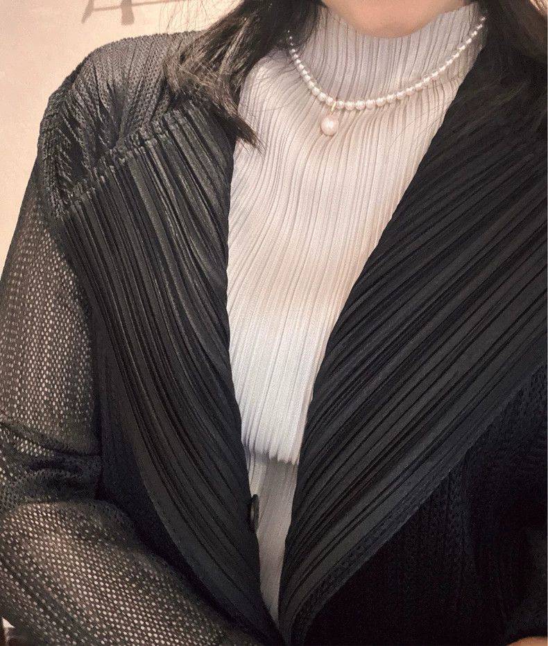 Issey Miyake Issey Miyake Black Double-Layer Cardigan - dmc Size US M / EU 48-50 / 2 - 2 Thumbnail