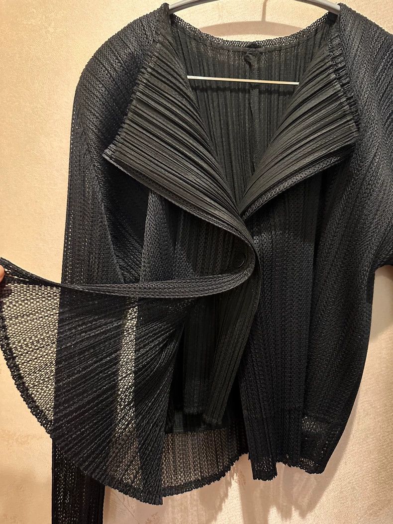 Issey Miyake Issey Miyake Black Double-Layer Cardigan - dmc Size US M / EU 48-50 / 2 - 8 Thumbnail
