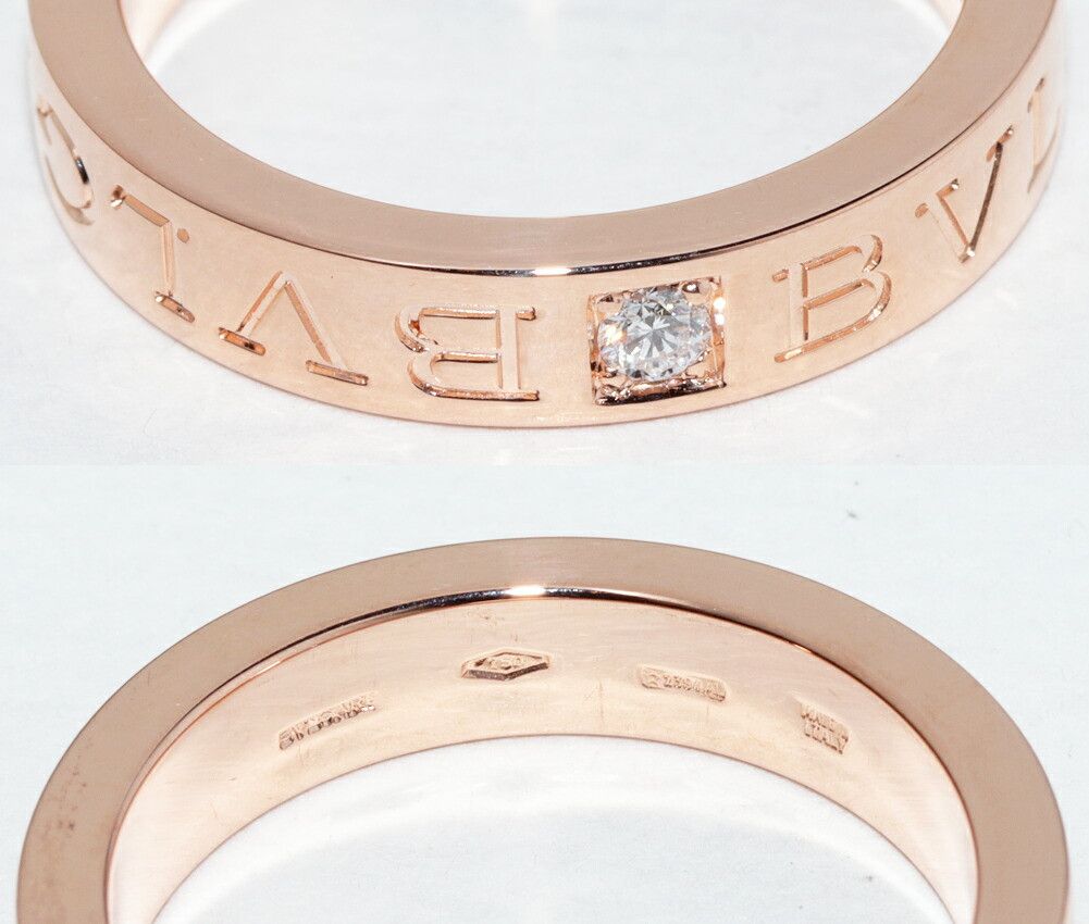 Bvlgari Bvlgari BVLGARI B.zero1 Au750 Pink Gold Diamond Ring Size 12.5 Leather Ring AN854185 DUTY FREE for USA Size ONE SIZE - 5 Thumbnail