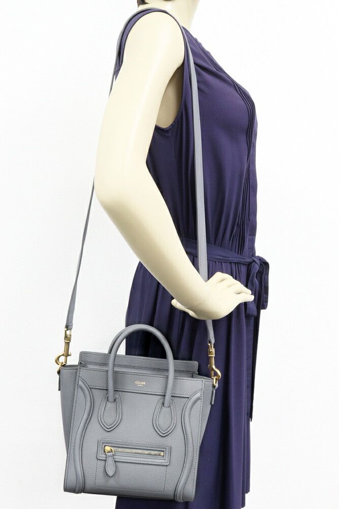 Celine Celine Celine Luggage Nano Shopper Baby Drummed Calfskin 2way Bag Leather Shoulder Bag 189243AQL.10KL DUTY FREE for USA Size ONE SIZE - 2 Thumbnail