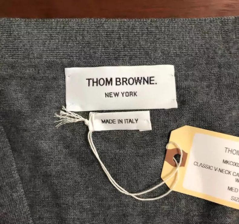Thom Browne Thom Browne Gray Striped Cashmere Cardigan - dmc Size US M / EU 48-50 / 2 - 3 Thumbnail