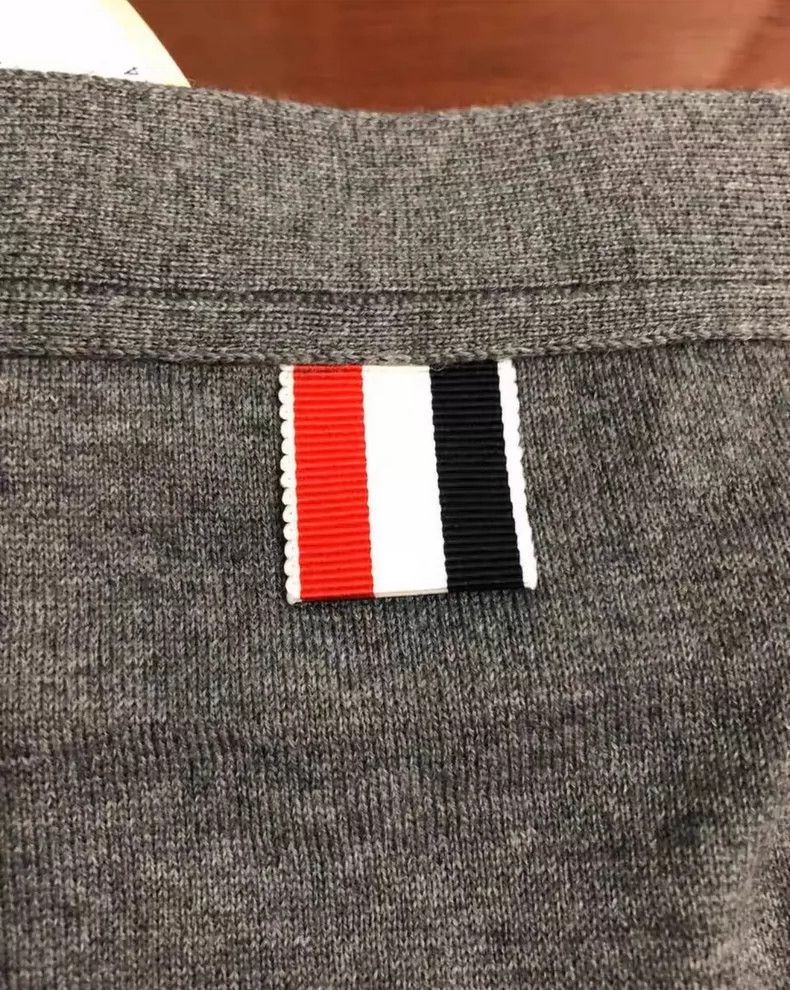 Thom Browne Thom Browne Gray Striped Cashmere Cardigan - dmc Size US M / EU 48-50 / 2 - 2 Thumbnail