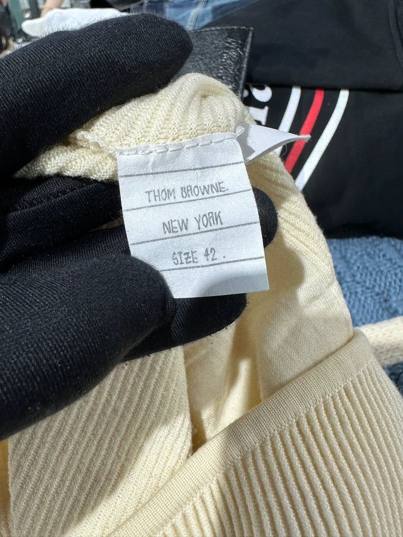 Thom Browne THOM BROWNE Beige Knit Cardigan - dmc Size US XL / EU 56 / 4 - 6 Thumbnail