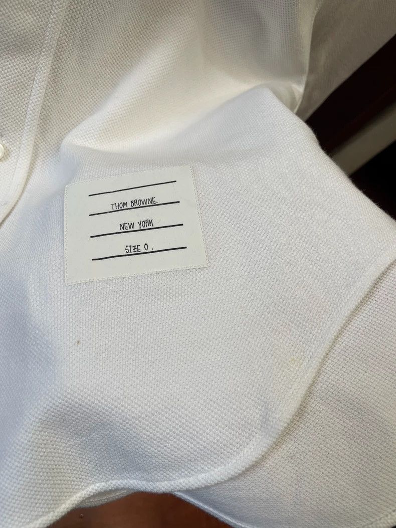 Thom Browne Thom Browne Striped Cotton Long-Sleeve Shirt - dmc Size US M / EU 48-50 / 2 - 3 Thumbnail