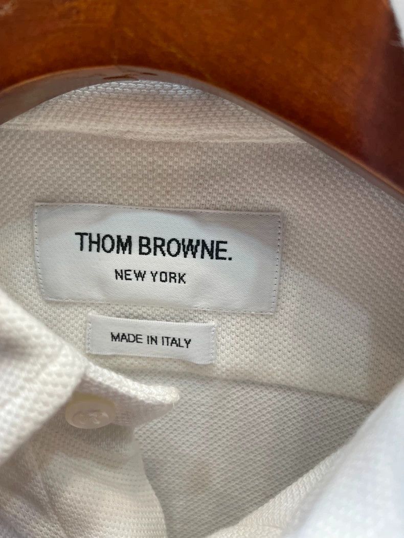 Thom Browne Thom Browne Striped Cotton Long-Sleeve Shirt - dmc Size US M / EU 48-50 / 2 - 2 Thumbnail