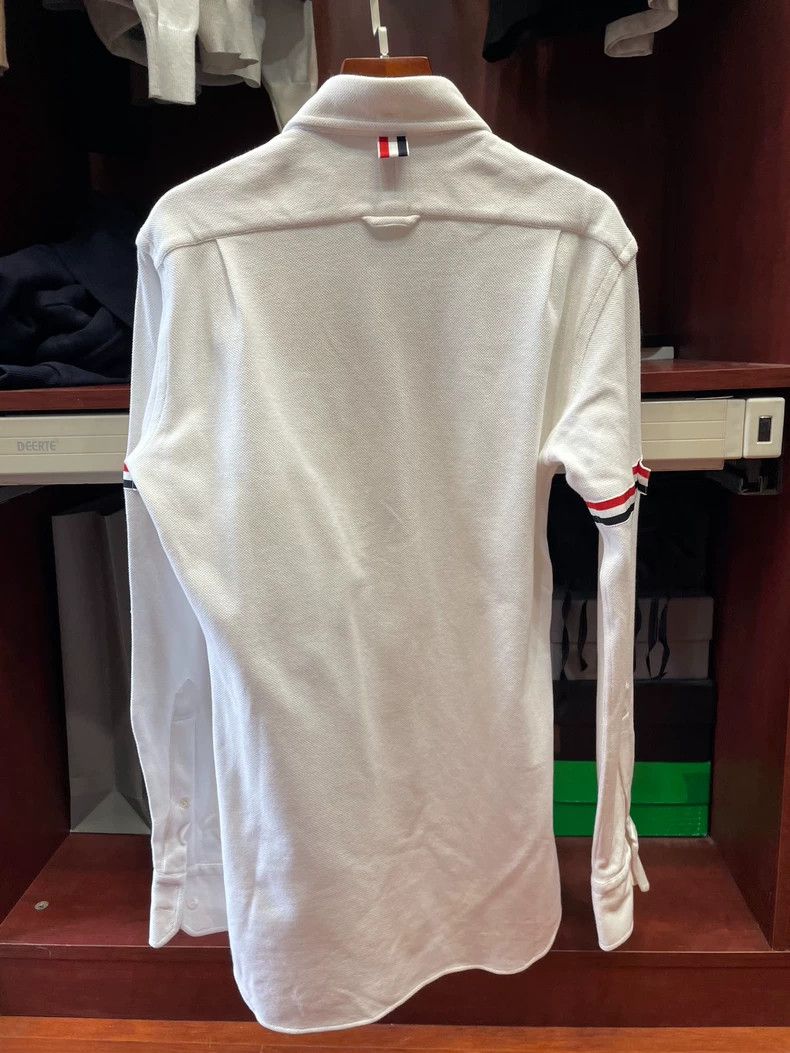 Thom Browne Thom Browne Striped Cotton Long-Sleeve Shirt - dmc Size US M / EU 48-50 / 2 - 5 Thumbnail