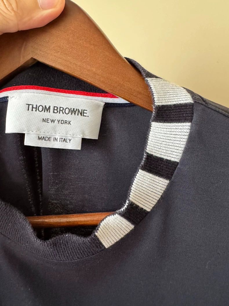 Thom Browne Thom Browne Navy Short Sleeve Stripe T-Shirt - dmc Size US M / EU 48-50 / 2 - 3 Thumbnail