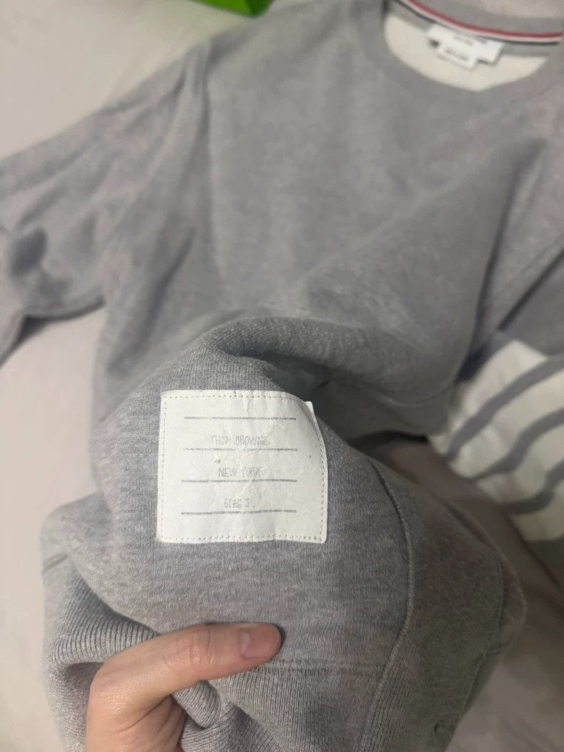 Thom Browne Thom Browne Gray Sweatshirt with Stripes - dmc Size US M / EU 48-50 / 2 - 4 Thumbnail