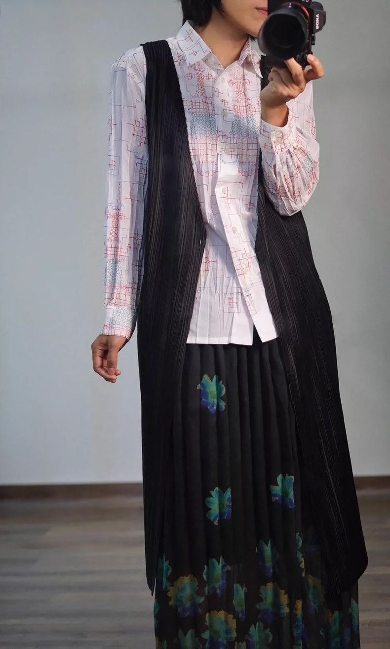 Issey Miyake Issey Miyake Embroidered Pleated Shirt - dmc Size US M / EU 48-50 / 2 - 6 Thumbnail