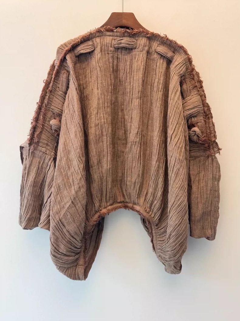 Issey Miyake 1980s Issey Miyake Linen Pleated Jacket - dmc Size US M / EU 48-50 / 2 - 2 Thumbnail