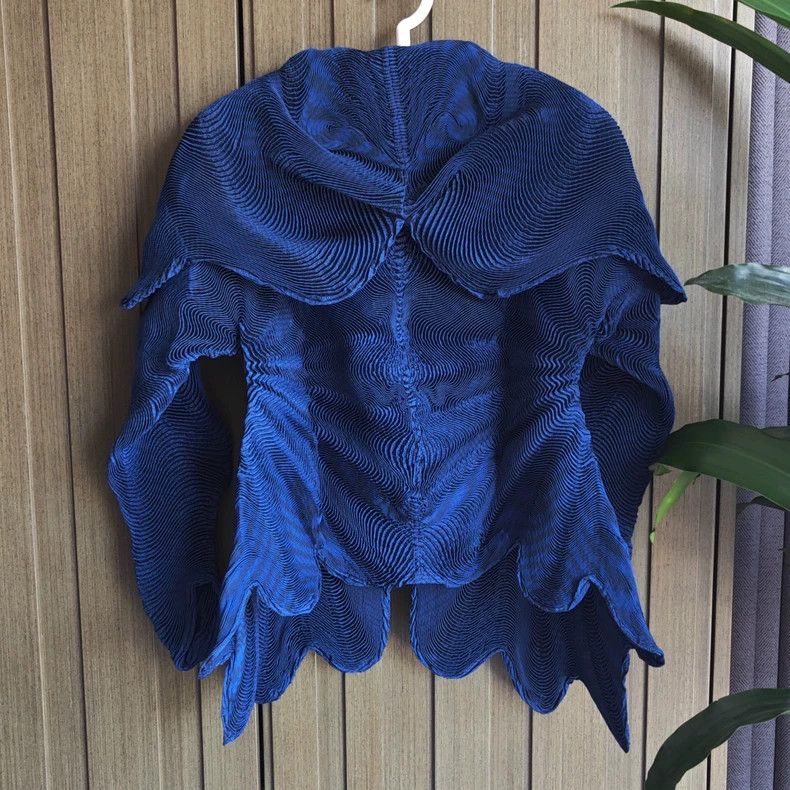 Issey Miyake Issey Miyake Blue Pleated Top - dmc Size US M / EU 48-50 / 2 - 2 Thumbnail