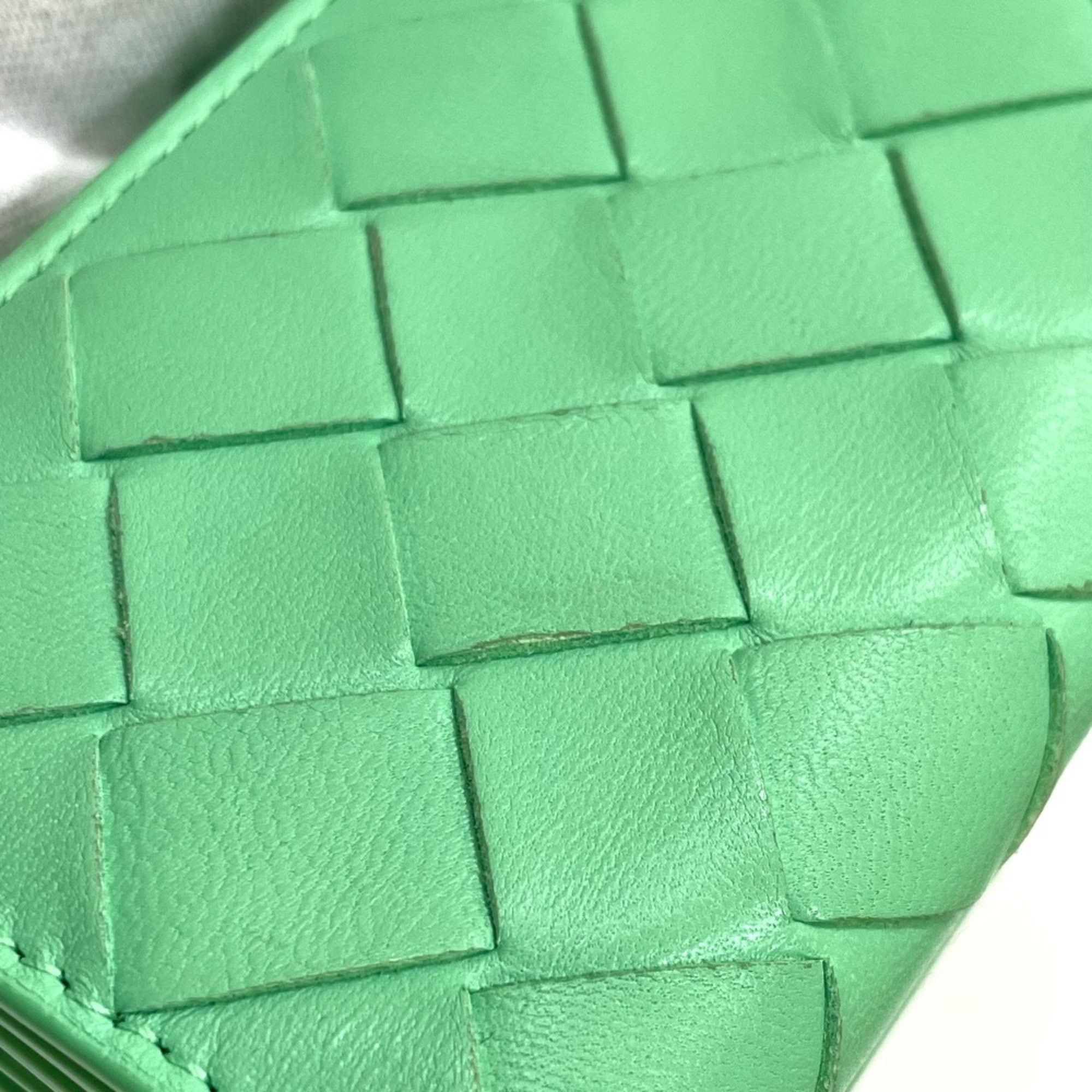 Bottega Veneta BOTTEGA VENETA 667036 Intrecciato Tiny Tri-fold Wallet in Calf Leather, Green Size ONE SIZE - 3 Thumbnail