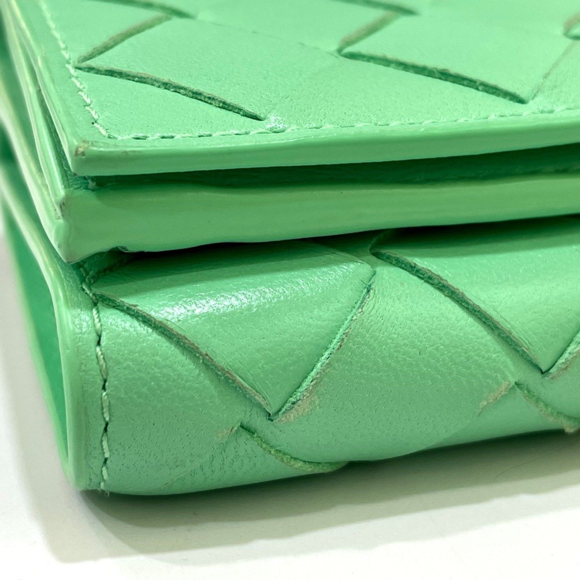 Bottega Veneta BOTTEGA VENETA 667036 Intrecciato Tiny Tri-fold Wallet in Calf Leather, Green Size ONE SIZE - 5 Thumbnail
