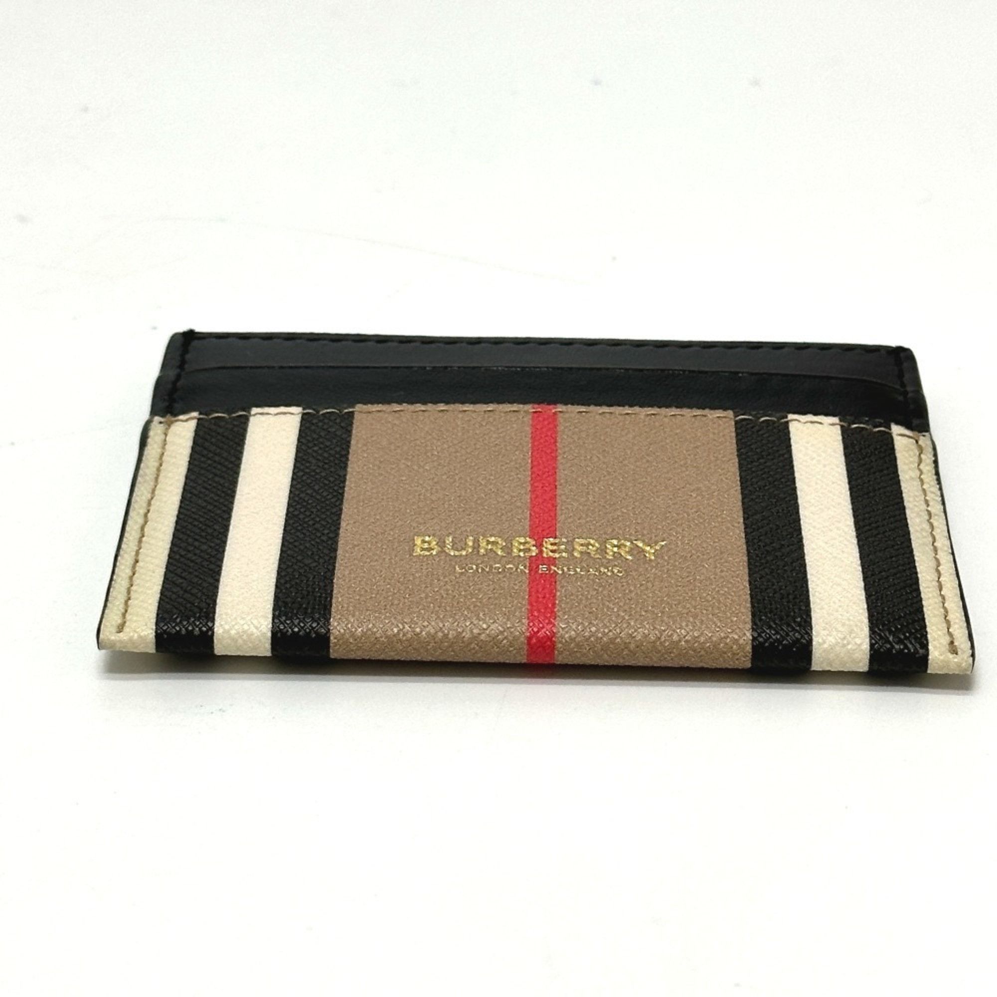 Burberry BURBERRY Check Logo Business Card Case, Pass Leather, Women's, Beige Size ONE SIZE - 3 Thumbnail