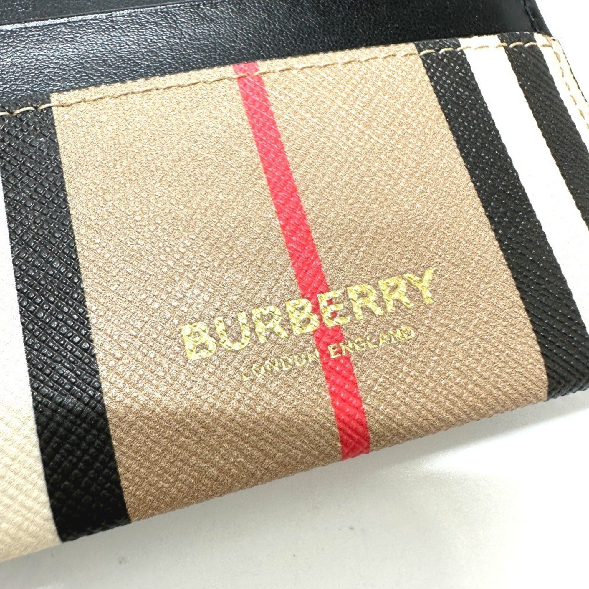 Burberry BURBERRY Check Logo Business Card Case, Pass Leather, Women's, Beige Size ONE SIZE - 6 Thumbnail
