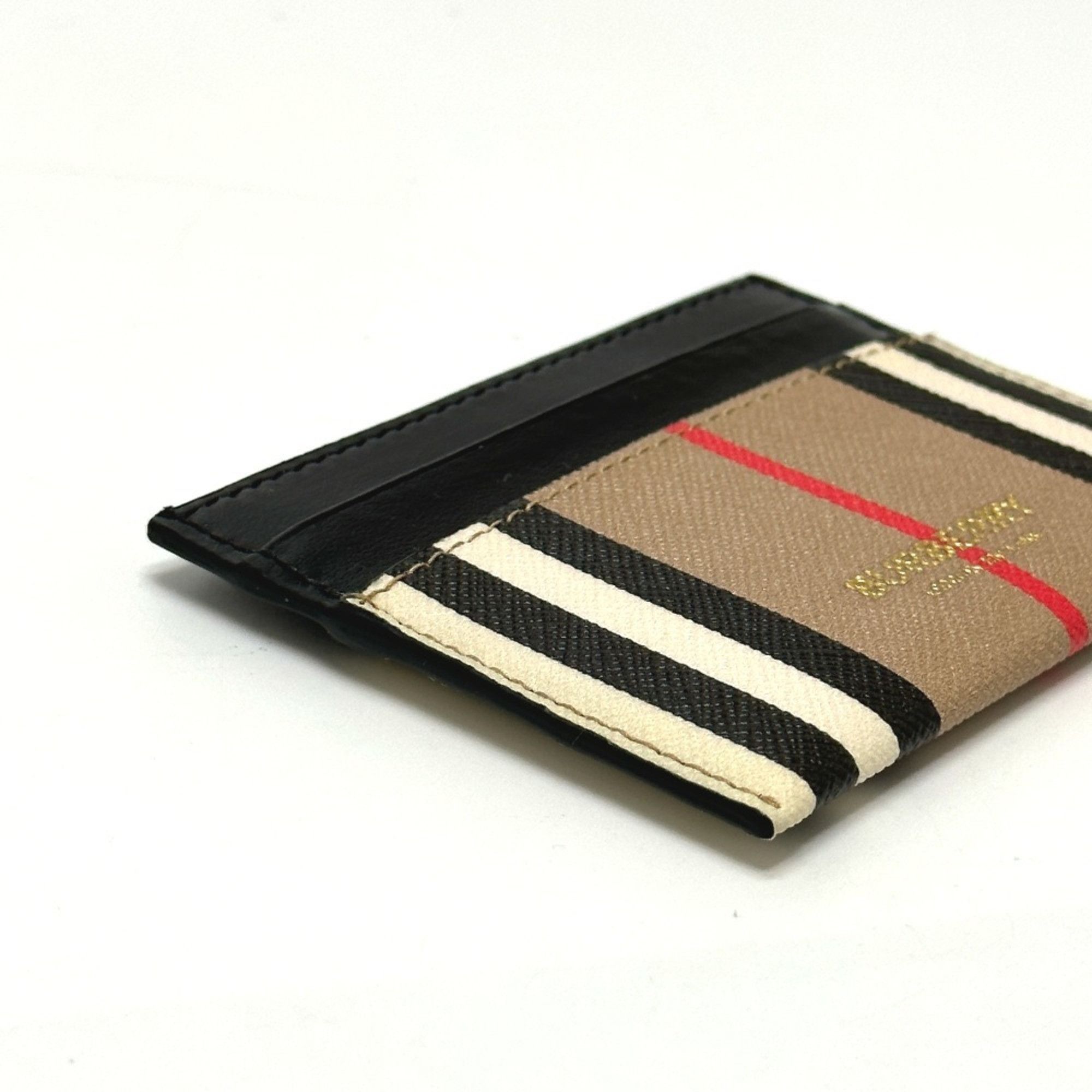 Burberry BURBERRY Check Logo Business Card Case, Pass Leather, Women's, Beige Size ONE SIZE - 5 Thumbnail