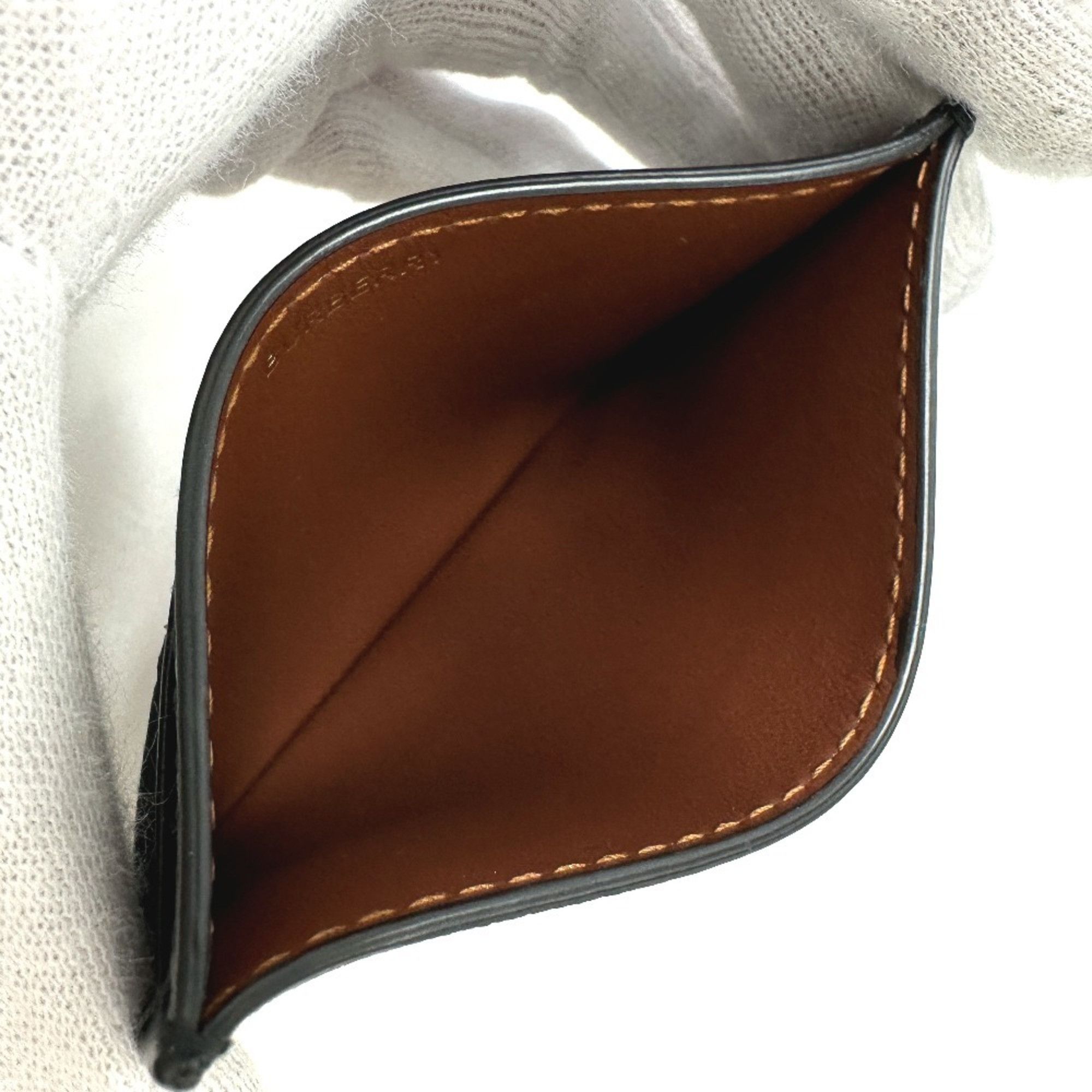 Burberry BURBERRY Check Logo Business Card Case, Pass Leather, Women's, Beige Size ONE SIZE - 7 Thumbnail