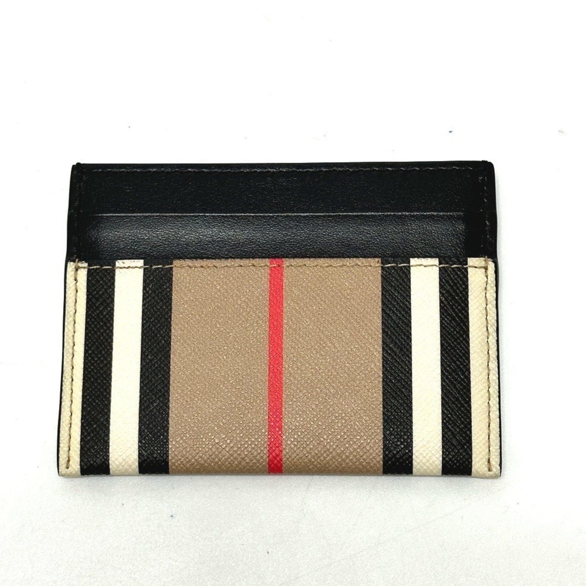 Burberry BURBERRY Check Logo Business Card Case, Pass Leather, Women's, Beige Size ONE SIZE - 2 Thumbnail