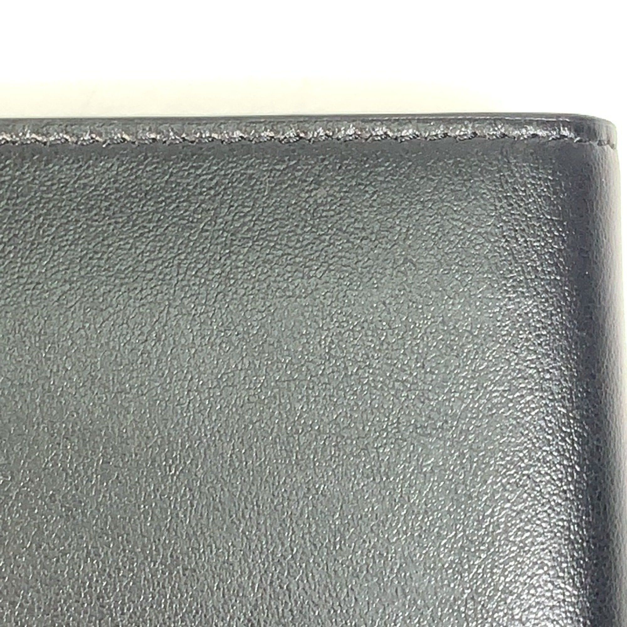 Celine CELINE 10C873DME Logo Bifold Wallet, Unisex, Black Leather, Like New Size ONE SIZE - 8 Thumbnail