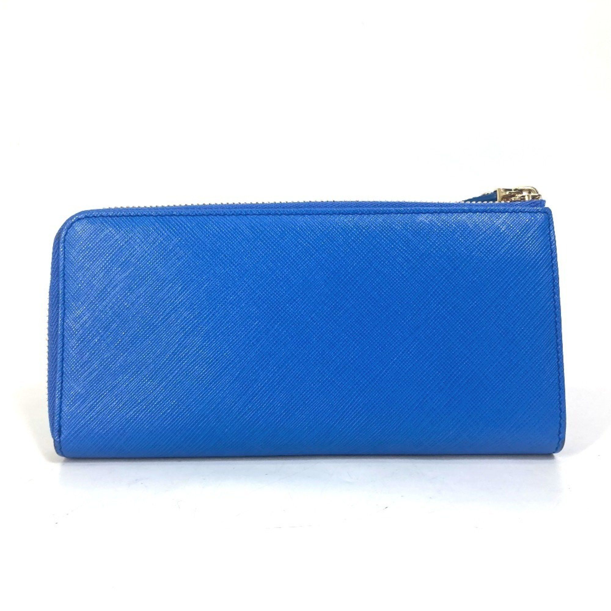 Salvatore Ferragamo 22-C124 Vara Ribbon L-shaped Zipper Long Wallet, Leather, Women's, Blue