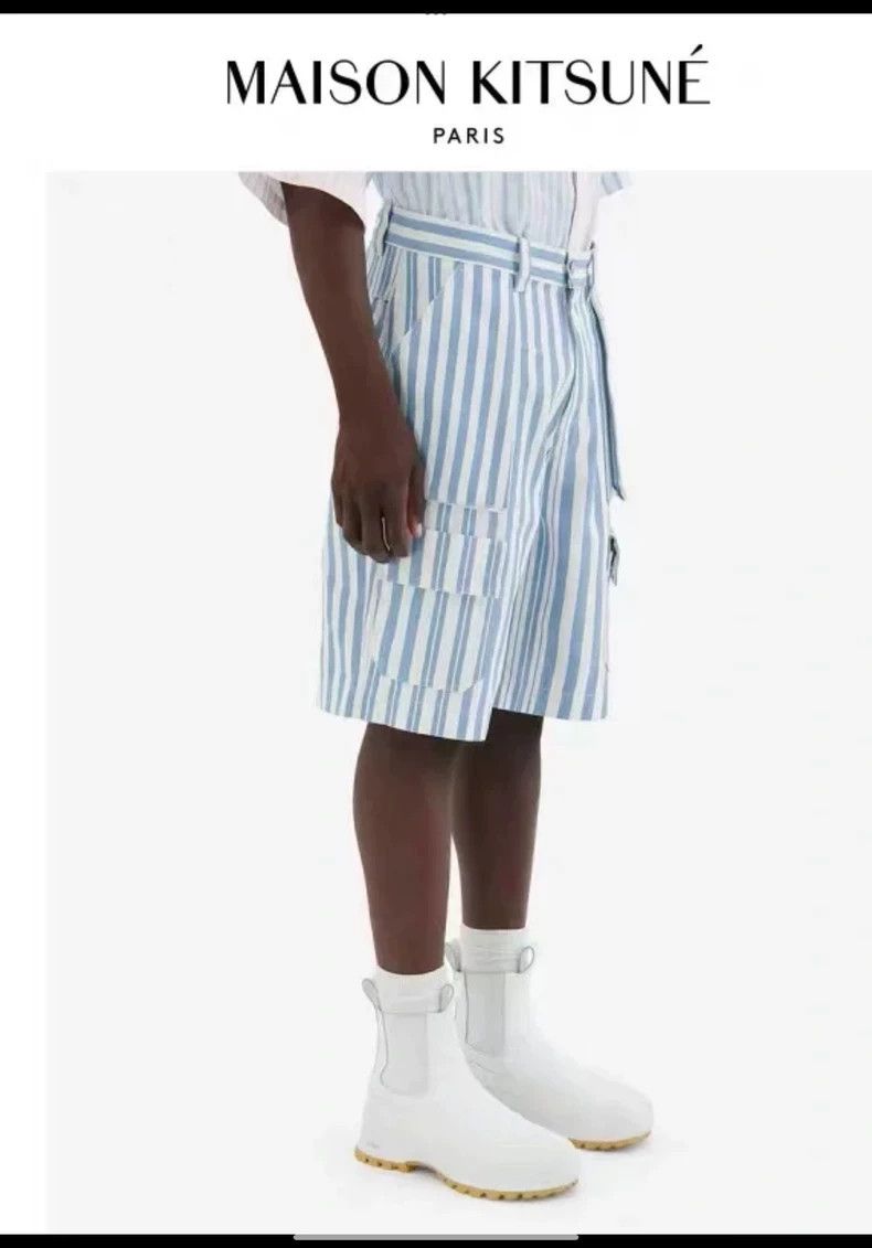 Vintage Maison Kitsuné Men's Striped Cargo Shorts-yf Size US 42 / EU 58 - 8 Thumbnail