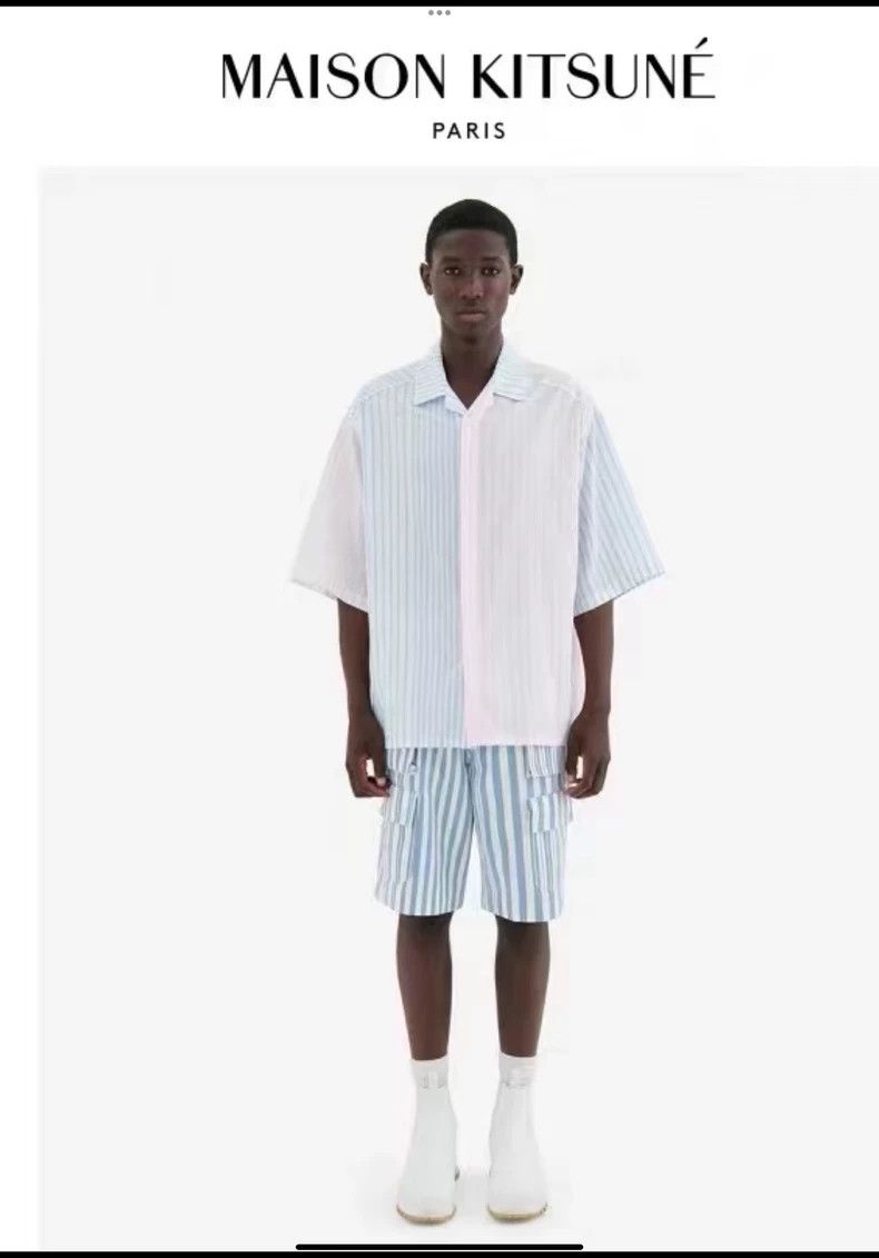 Vintage Maison Kitsuné Men's Striped Cargo Shorts-yf Size US 42 / EU 58 - 7 Thumbnail