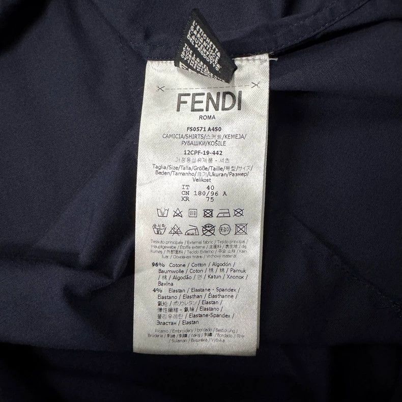 Fendi Fendi Blue Striped Print Button-Up Shirt-yf Size US M / EU 48-50 / 2 - 5 Thumbnail