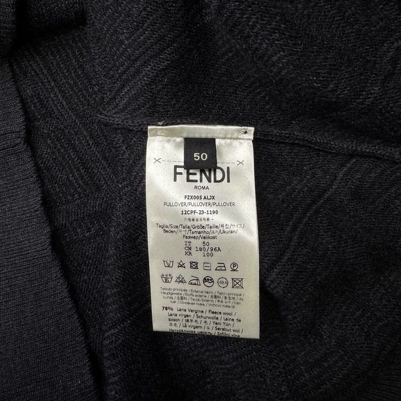 Fendi Fendi Double F Print Black Knit Sweater-yf Size US L / EU 52-54 / 3 - 4 Thumbnail