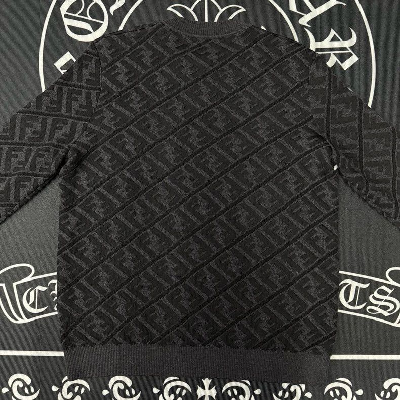 Fendi Fendi Double F Print Black Knit Sweater-yf Size US L / EU 52-54 / 3 - 2 Thumbnail