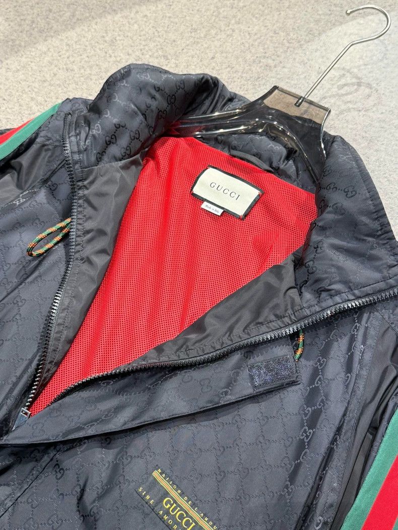 Gucci Gucci Black Printed Windbreaker Jacket-yf Size US XL / EU 56 / 4 - 5 Thumbnail