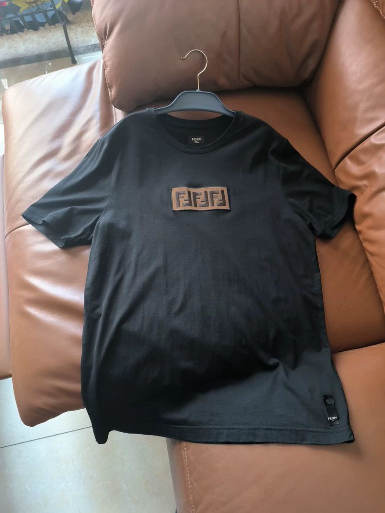 Fendi Fendi Men's FF Embroidered Black T-Shirt-yf Size US XL / EU 56 / 4 - 3 Thumbnail