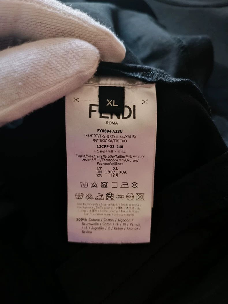 Fendi Fendi Men's FF Embroidered Black T-Shirt-yf Size US XL / EU 56 / 4 - 7 Thumbnail