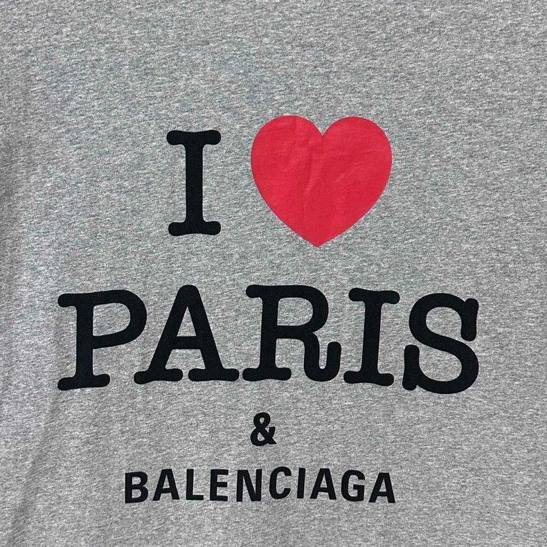 Balenciaga Balenciaga Gray I Love Paris T-Shirt-yf Size US M / EU 48-50 / 2 - 3 Thumbnail