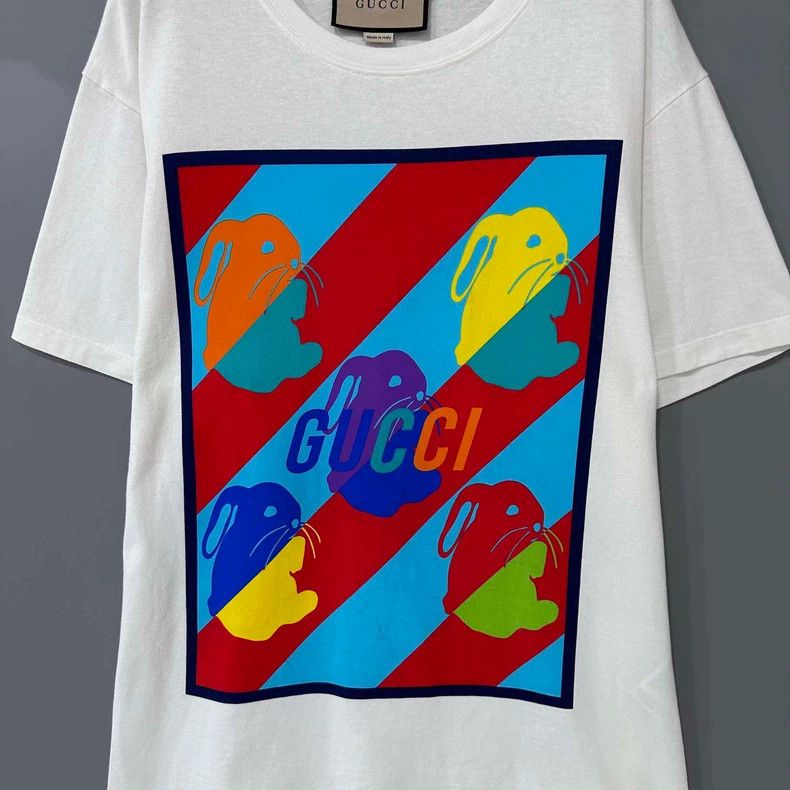 Gucci Gucci Rabbit Print Short Sleeve T-Shirt-yf Size US M / EU 48-50 / 2 - 2 Thumbnail