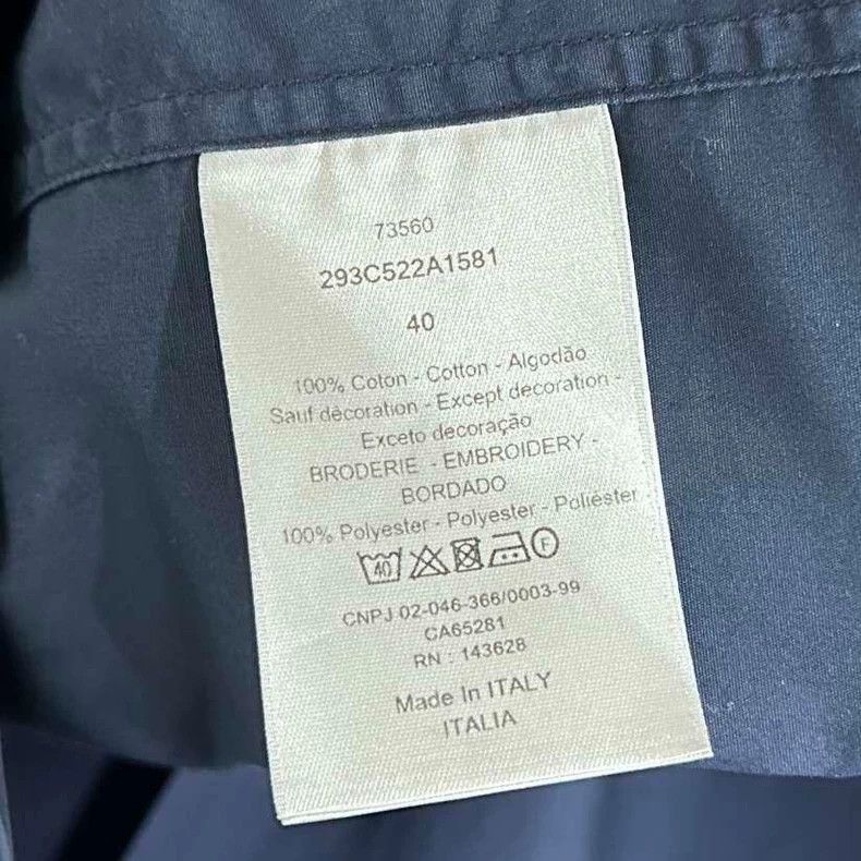 Dior Dior Blue Embroidered Logo Shirt-yf Size US M / EU 48-50 / 2 - 6 Thumbnail