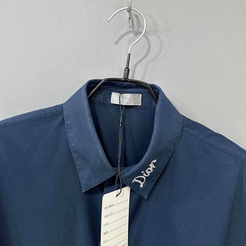 Dior Dior Blue Embroidered Logo Shirt-yf Size US M / EU 48-50 / 2 - 4 Thumbnail