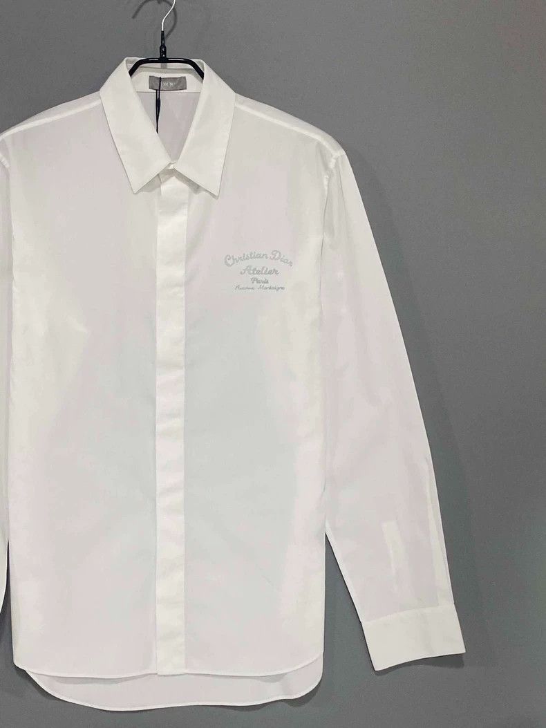 Dior Dior Embroidered Logo Long Sleeve Shirt-yf Size US M / EU 48-50 / 2 - 2 Thumbnail