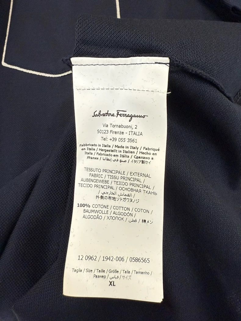 Vintage Ferragamo Men's Navy Collar Polo Shirt-yf Size US XL / EU 56 / 4 - 4 Thumbnail