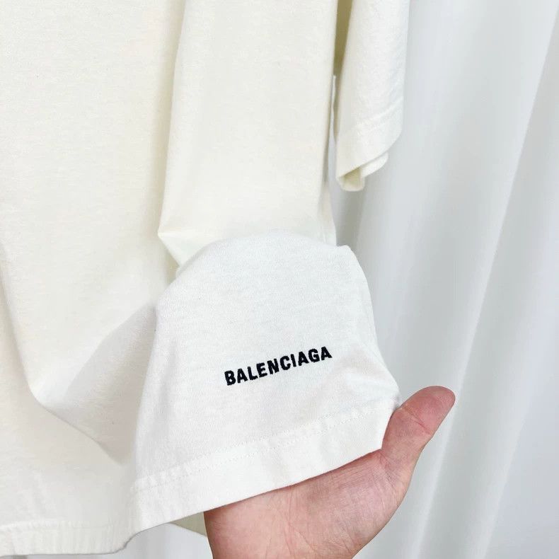 Balenciaga Balenciaga Embroidered Hem Letter Short Sleeve-yf Size US XS / EU 42 / 0 - 5 Thumbnail