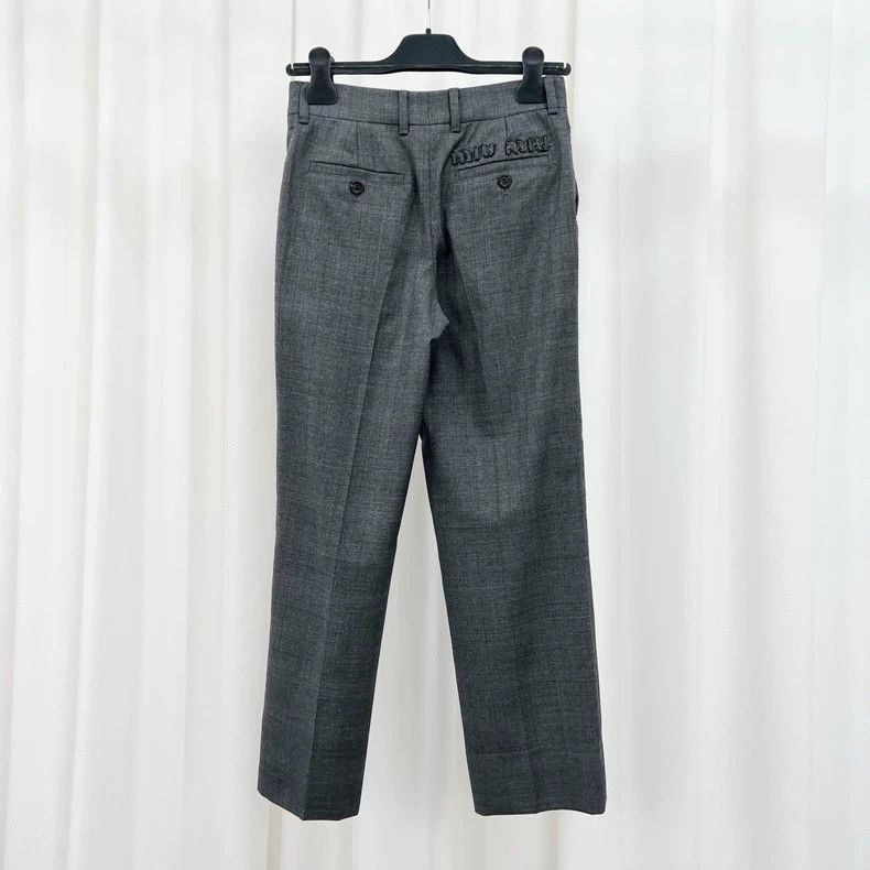 Miu Miu Miu Miu Embroidered Letter Casual Trousers-yf Size US 38 / EU 54 - 2 Thumbnail
