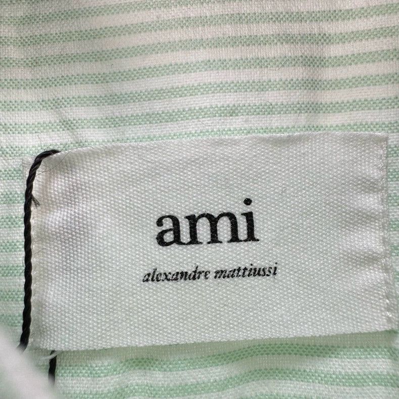 Ami Striped Heart Embroidery Shirt-yf